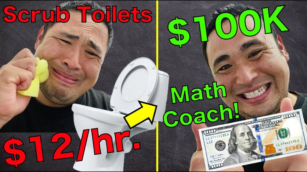 MathChallenge1's tweet card. Scrubbin' Toilets to $100K as a Math Coach!