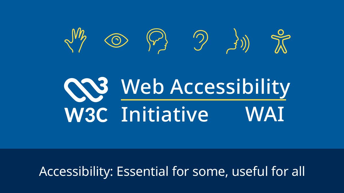 w3c_wai's tweet card. Accessibility resources free online from the international standards organization: W3C Web Accessibility Initiative (WAI).