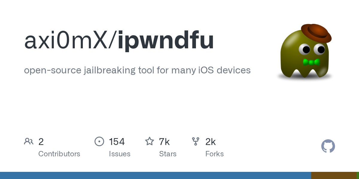 axi0mX's tweet card. open-source jailbreaking tool for many iOS devices - axi0mX/ipwndfu
