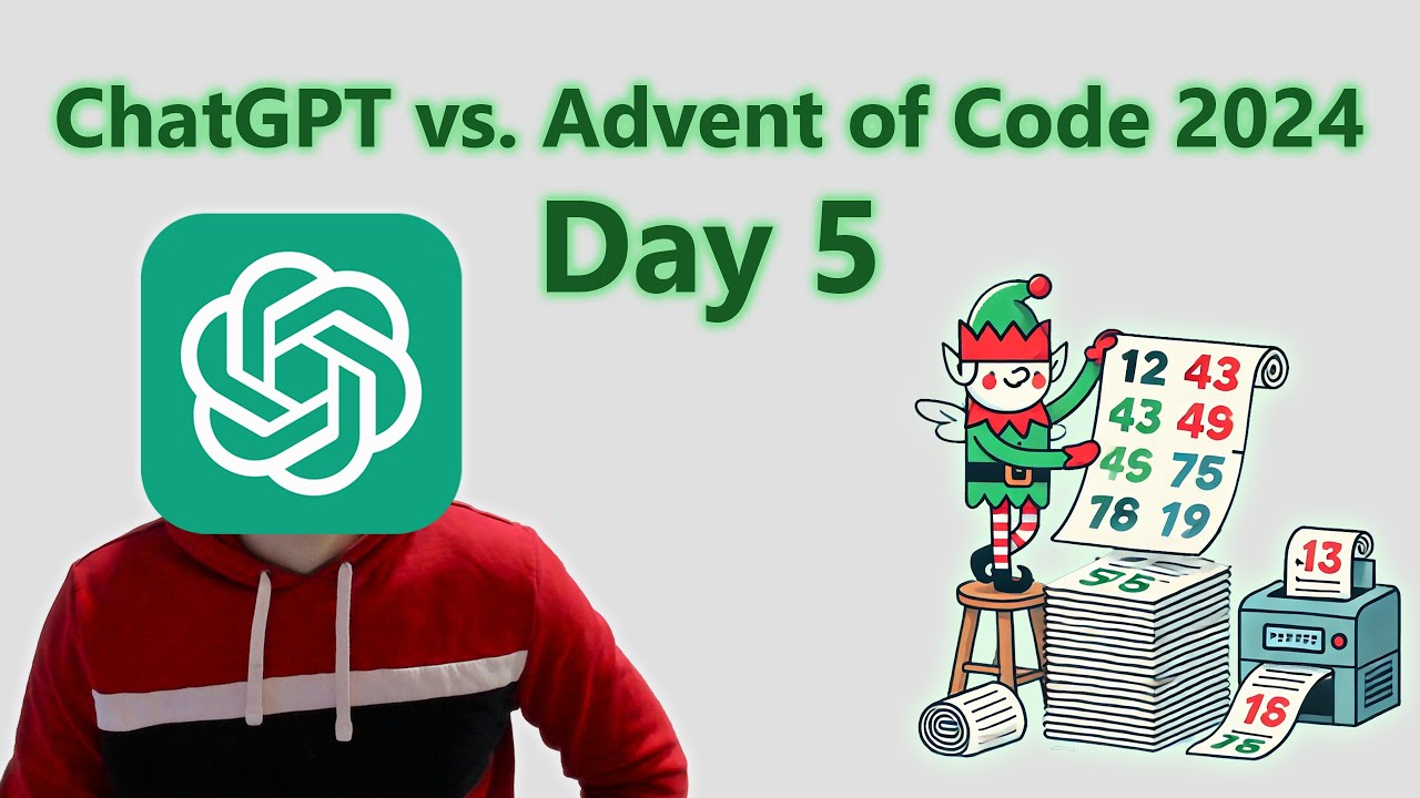 mzikmunddev's tweet card. ChatGPT vs. Advent of Code 2024 Day 5: Print Queue