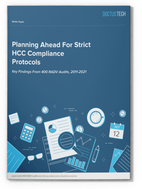 HCCCoding's tweet card. Access the comprehensive HCC Compliance Protocols Report by DoctusTech, providing insights into RADV audit findings from 2011-2021.