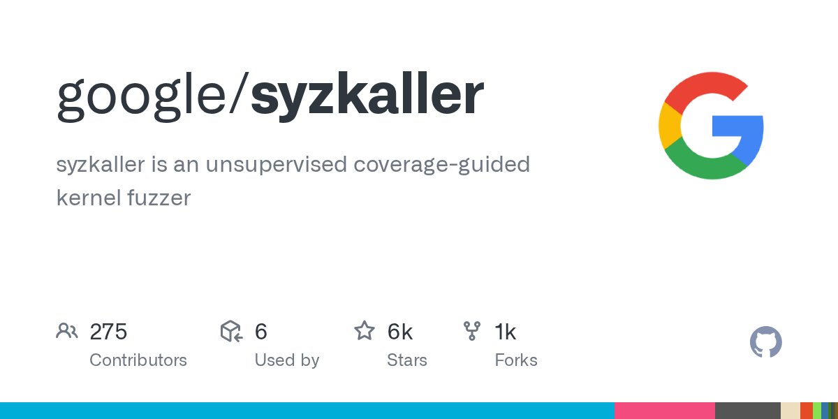 dvyukov's tweet card. syzkaller is an unsupervised coverage-guided kernel fuzzer - google/syzkaller