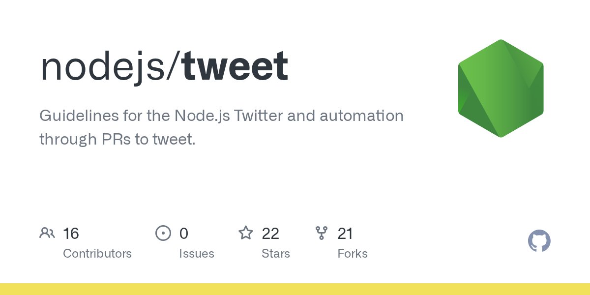 CodingThunder's tweet card. Guidelines for the Node.js Twitter and automation through PRs to tweet. - nodejs/tweet