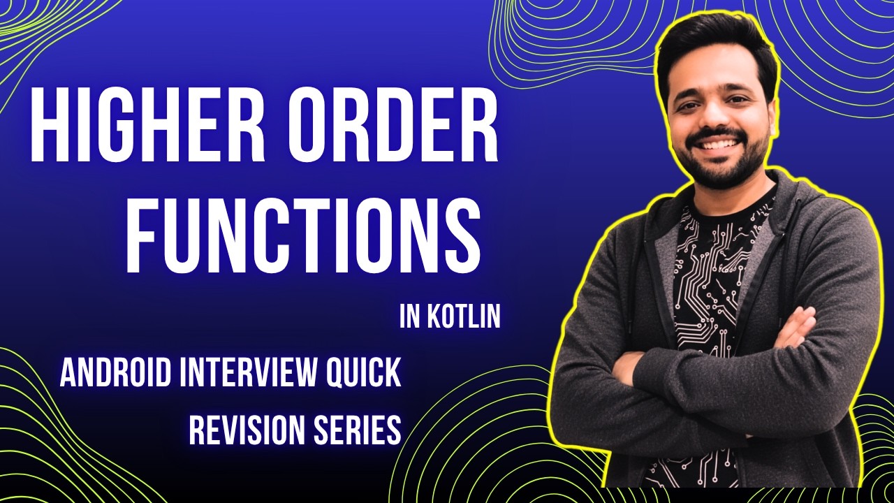 BackToCoding's tweet card. What Are HIGHER ORDER Functions in Kotlin? | Android Interview Quick...