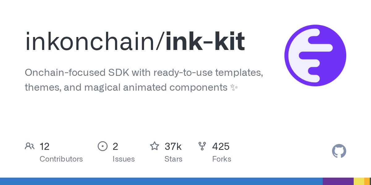 clxymox's tweet card. Onchain-focused SDK with ready-to-use templates, themes, and magical animated components ✨ - inkonchain/ink-kit