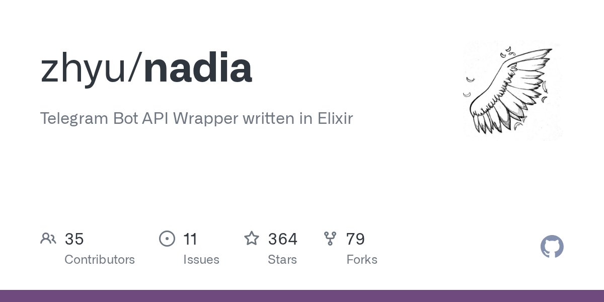 awesome_elixir's tweet card. Telegram Bot API Wrapper written in Elixir. Contribute to zhyu/nadia development by creating an account on GitHub.