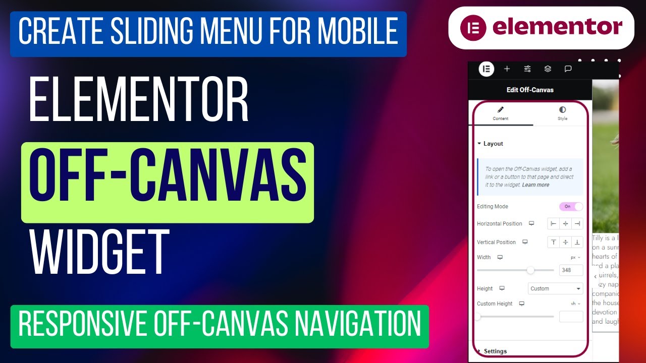 FreeTrialPlans's tweet card. Responsive Off-Canvas Navigation With Elementor | Sliding Menu |...