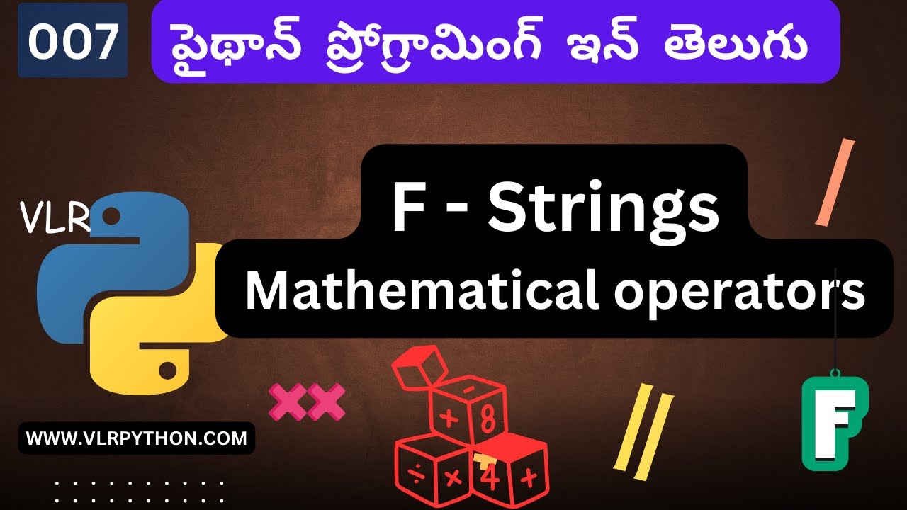 VlrTrainingKphb's tweet card. Python Number Manipulation & F-Strings Explained in Telugu పైథాన్...