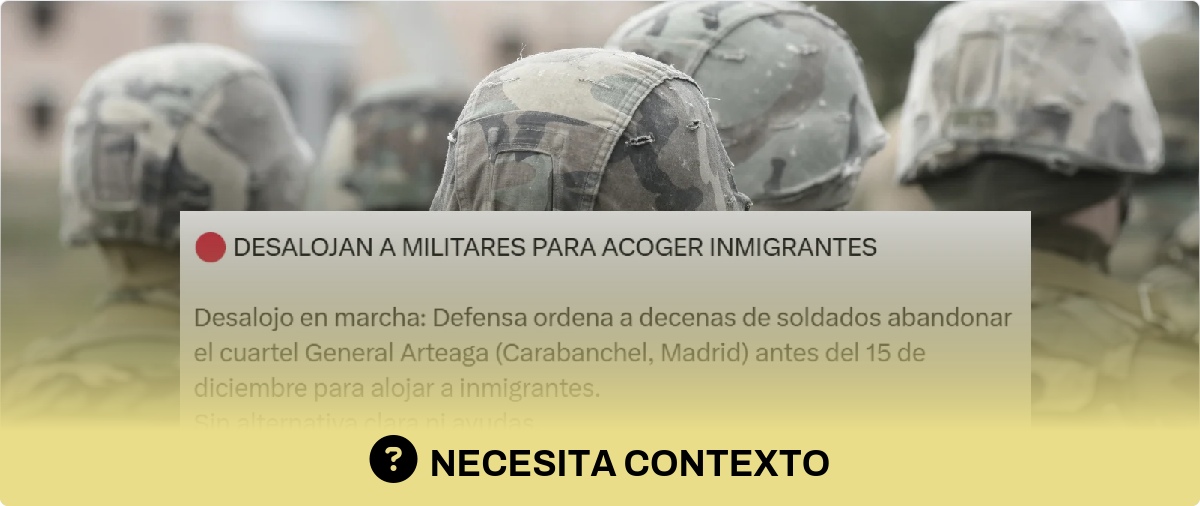 _ATME's tweet card. Lo que sabemos: Los militares alojados en el Acuartelamiento General Arteaga de Carabanchel (Madrid) deben abandonar las…