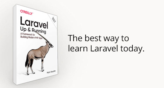 laravelphp's tweet card. Laravel Up & Running is an O'Reilly book from Matt Stauffer teaching the basics of Laravel.
