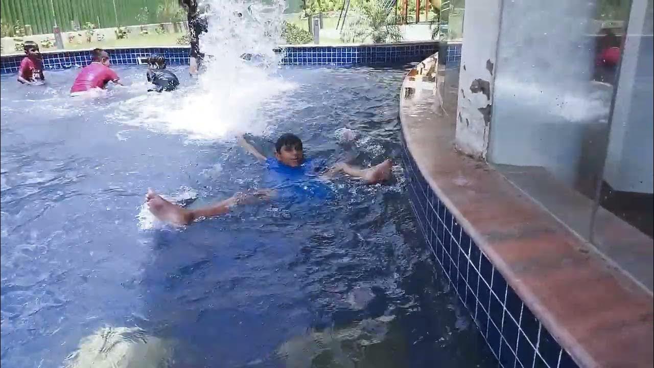 manavprog's tweet card. Aadi teaching to swim to his friend and baby with easy tips also kids...