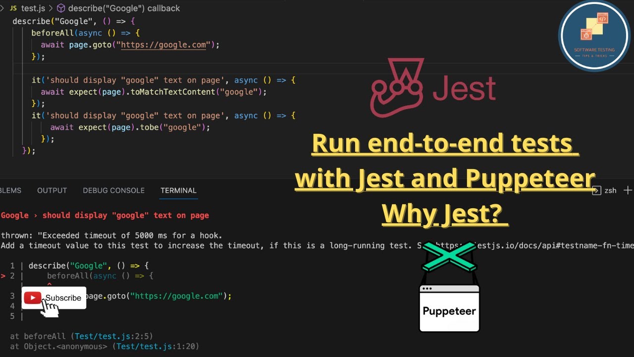 NodejsLibHunt's tweet card. Automation Testing - Configure and run end to end test with Jest...