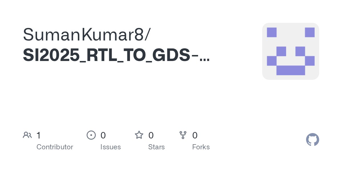 vlsidftengineer's tweet card. Contribute to SumanKumar8/SI2025_RTL_TO_GDS-main_open_road_yosys development by creating an account on GitHub.