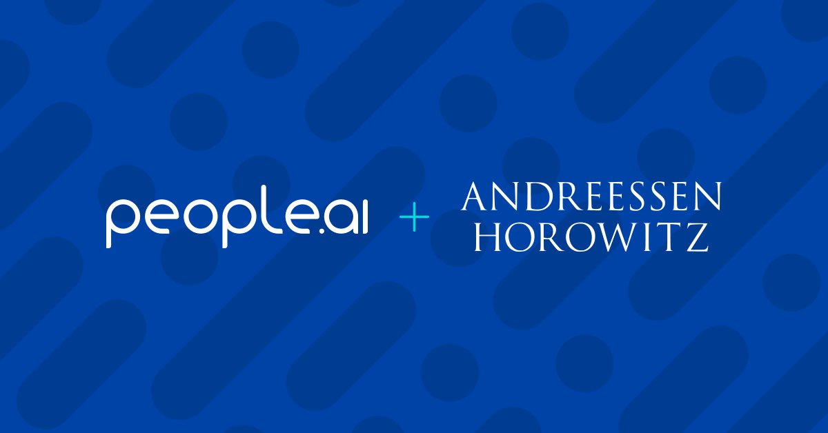 ppl_ai's tweet card. People.ai, the artificial intelligence (AI) platform for enterprise revenue, announces a $30M Series B funding led by Andreessen Horowitz (a16z).
