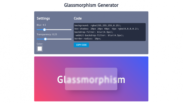 denicmarko's tweet card. Glassmorphism is a design style that features glass-like shapes, soft blurs that create a cool, modern look.