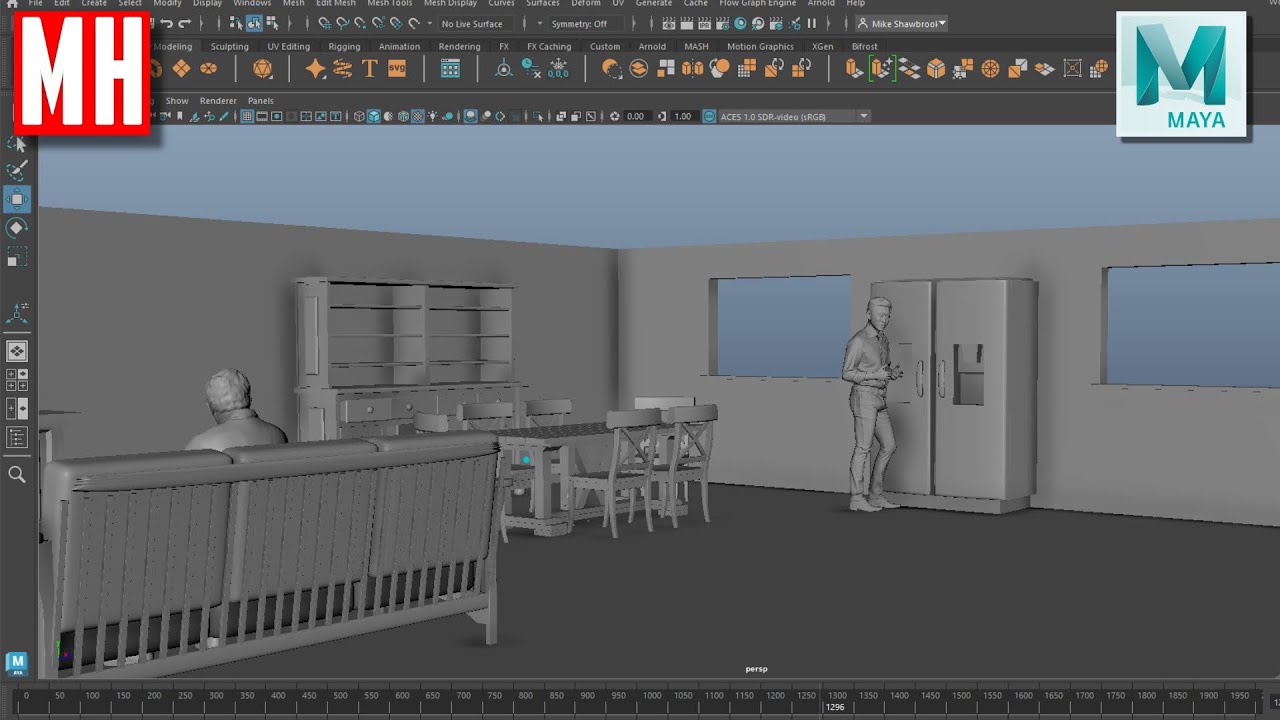 MHTutorials's tweet card. Maya tutorial : Furniture modeling series Part 7 - Double door Fridge