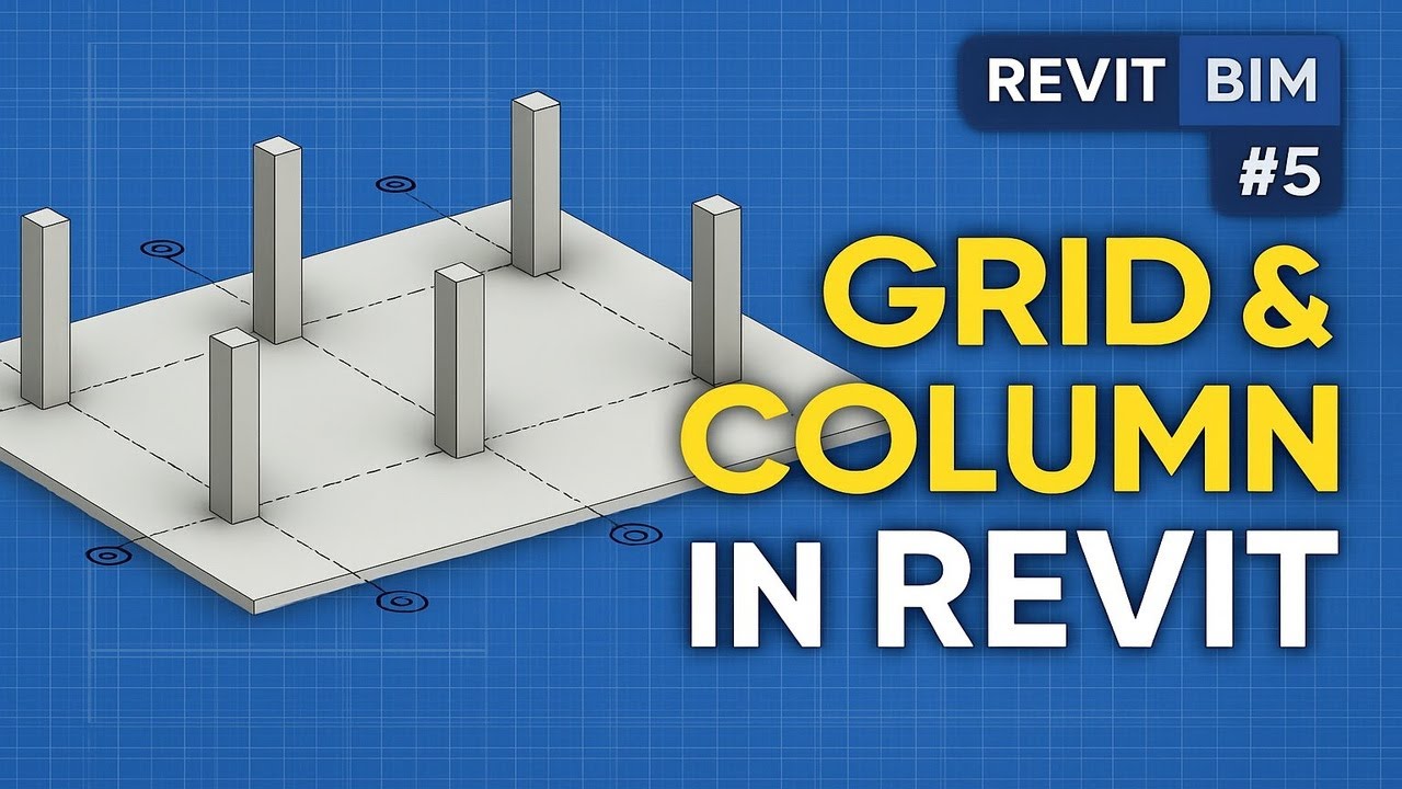 CIVILTutorials's tweet card. Revit BIM Series | How to Add Grids & Provide Columns in Revit |...