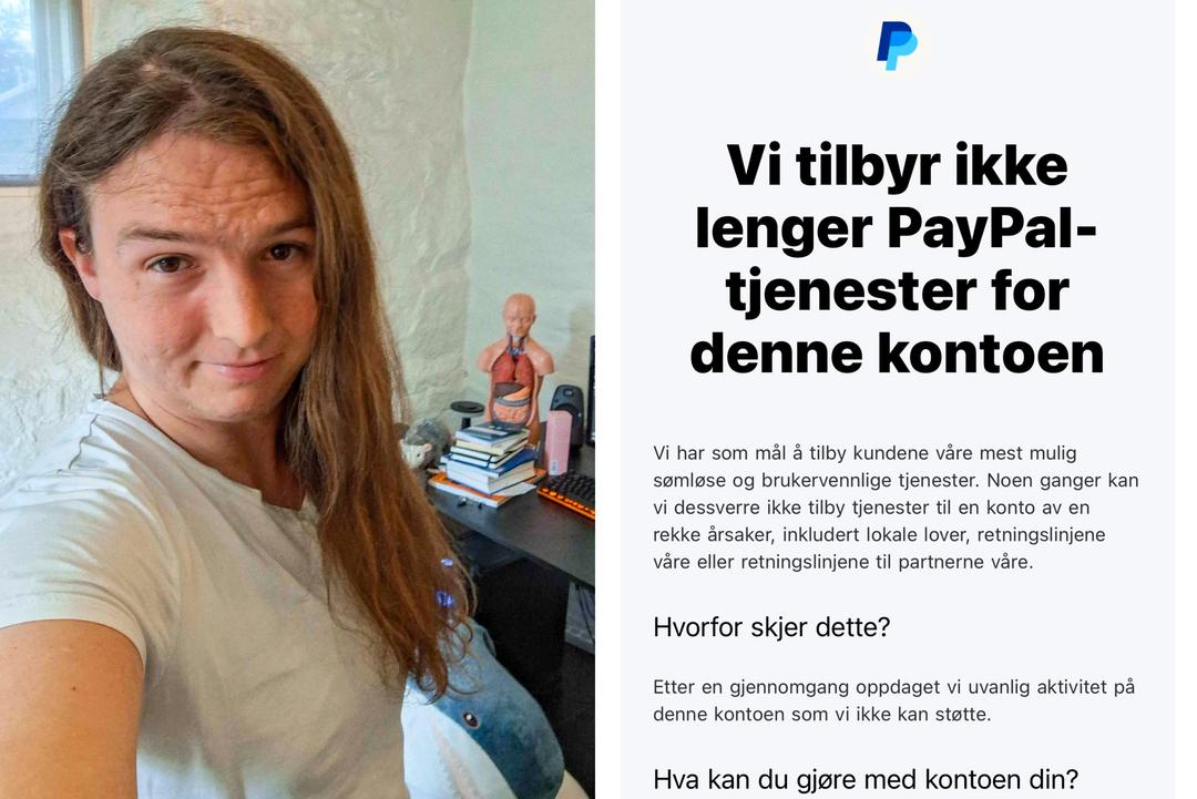 MartinRefseth's tweet card. Først belastet PayPal bankkontoen deres for over 50 ganger så store beløp som de egentlig skulle. Så deaktiverte de PayPal-kontoen deres.