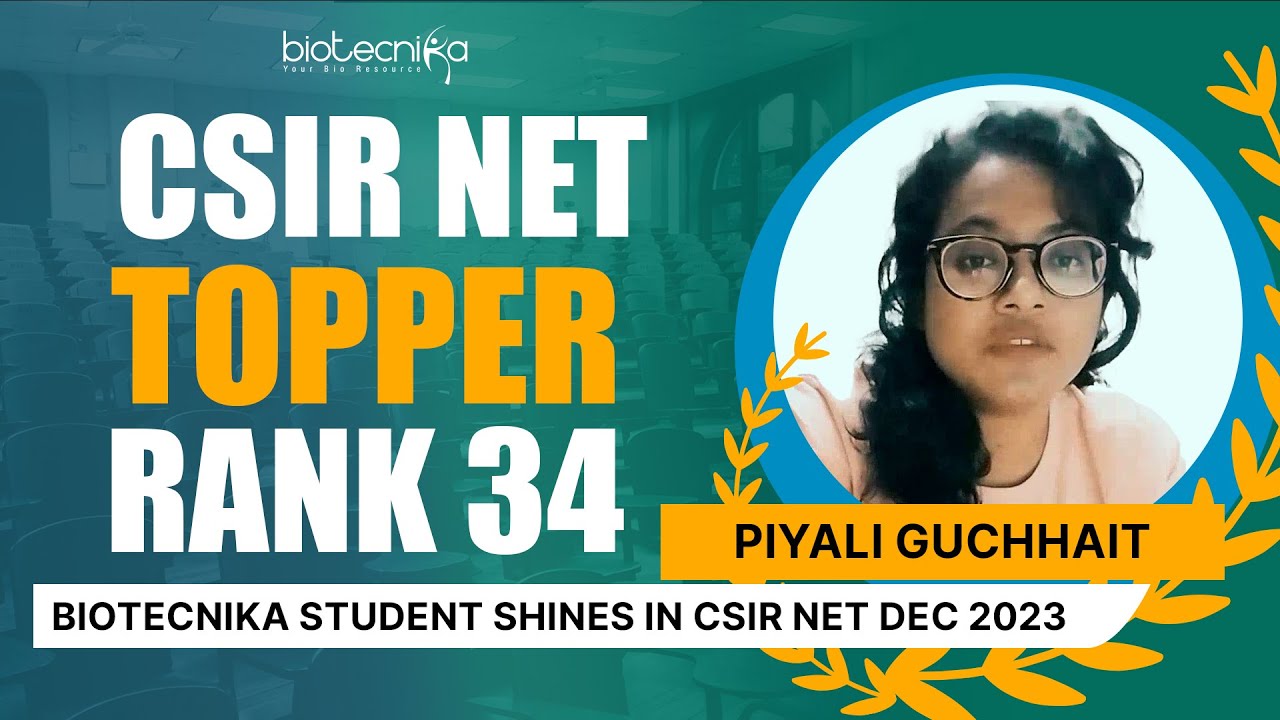 biotecnika's tweet card. Piyali's Journey to CSIR NET Topper AIR 34 - Shares Crucial Role of...