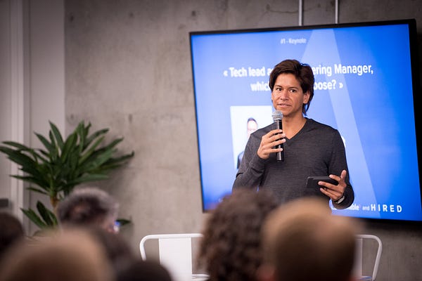 jcsousa9's tweet card. Joseph Perla, Engineering Manager at Lyft and Plato mentor, offered advice on how to choose between tech lead and engineering manager…