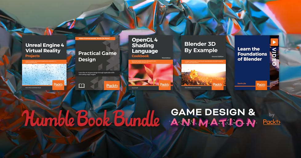 TKSComputing's tweet card. We’ve teamed up with Packt for this game design and animation ebook bundle! Includes books like Learn the Foundations of Blender, & Practical Game Design.
