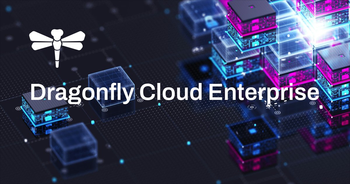 dragonflydbio's tweet card. Dragonfly Cloud Enterprise includes new functionality such as bring-your-own-cloud (BYOC), autoscaling, multi-region backups, and more.