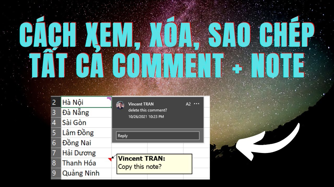 Gowith_vincent's tweet card. Cách sử dụng hiệu quả comment & note trong Excel | Delete copy & view...