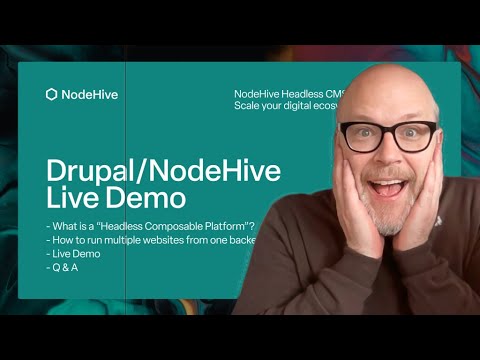 netnode's tweet card. Drupal/NodeHive Demo – Visual Editing, Multisite, Headless Composable...