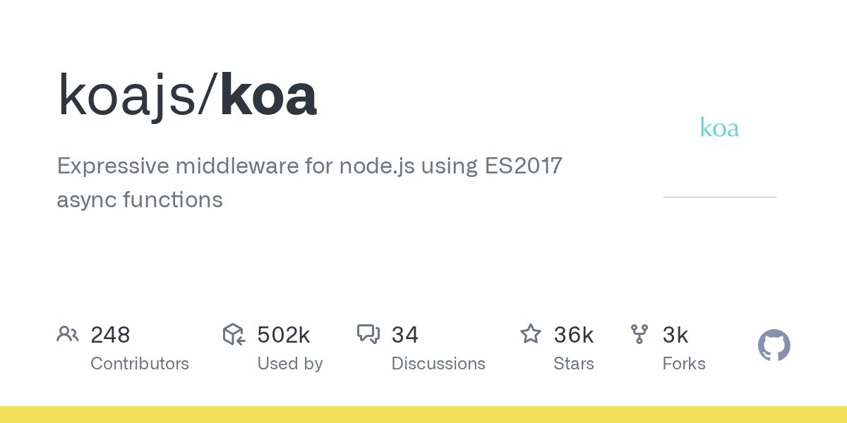 JavaScript30000's tweet card. Expressive middleware for node.js using ES2017 async functions - koajs/koa