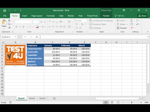 excel_2016_en's tweet card. Change the color of the image in Sheet1 to Grayscale.