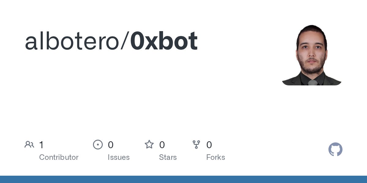 botdev92's tweet card. Contribute to albotero/0xbot development by creating an account on GitHub.