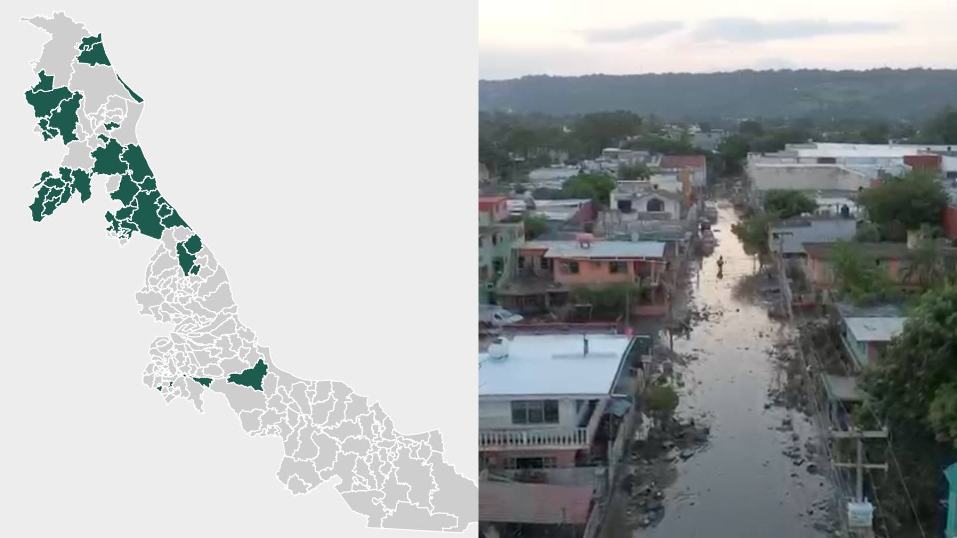 nmas's tweet card. Varios municipios del estado de Veracruz, resultaron con afectaciones por las inundaciones, incluso hasta ahora, permanecen algunas comunidades sin acceso