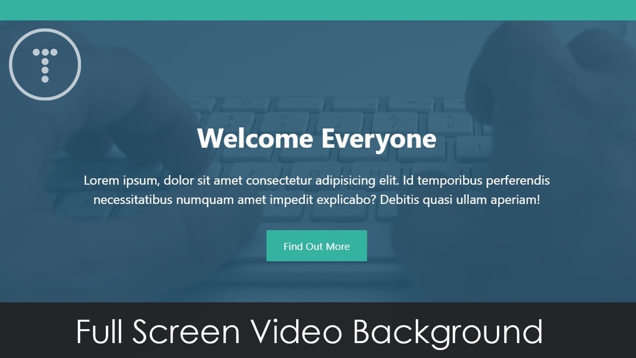 traversymedia's tweet card. Fullscreen Video Background With HTML & CSS
