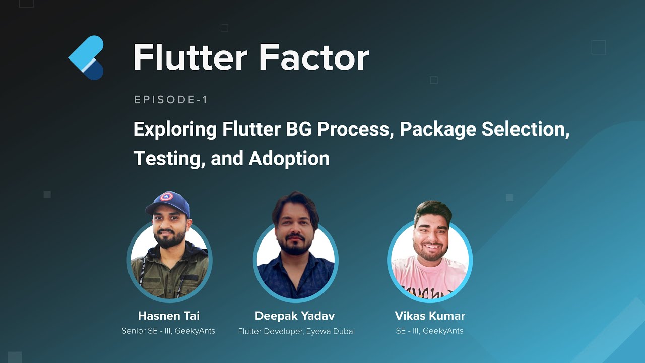 geekyants's tweet card. Flutter BG Process, Package Selection, Testing & Adoption | Flutter...
