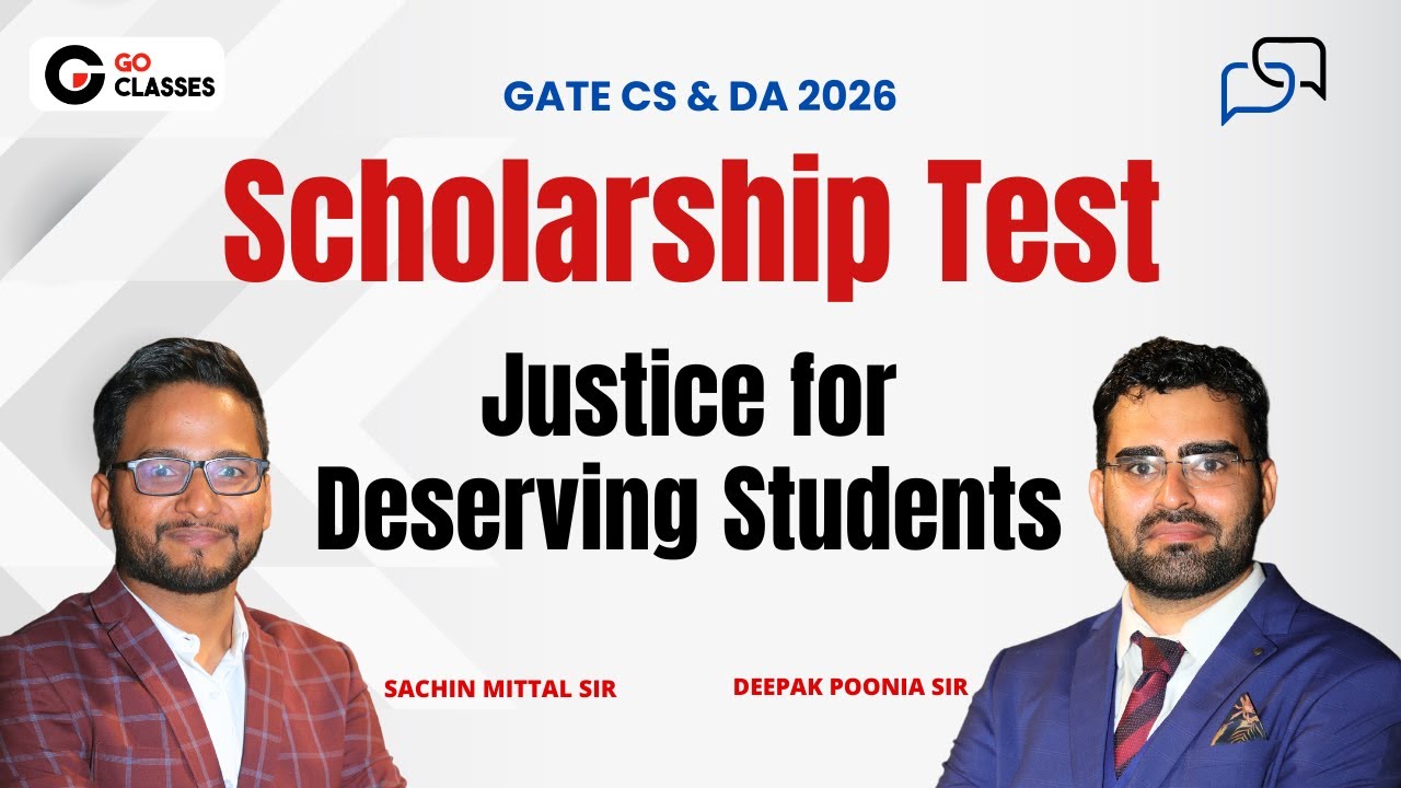 DeepakkPoonia's tweet card. Scholarship Test - Justice for Deserving Students | GATE CS, DA 2026...
