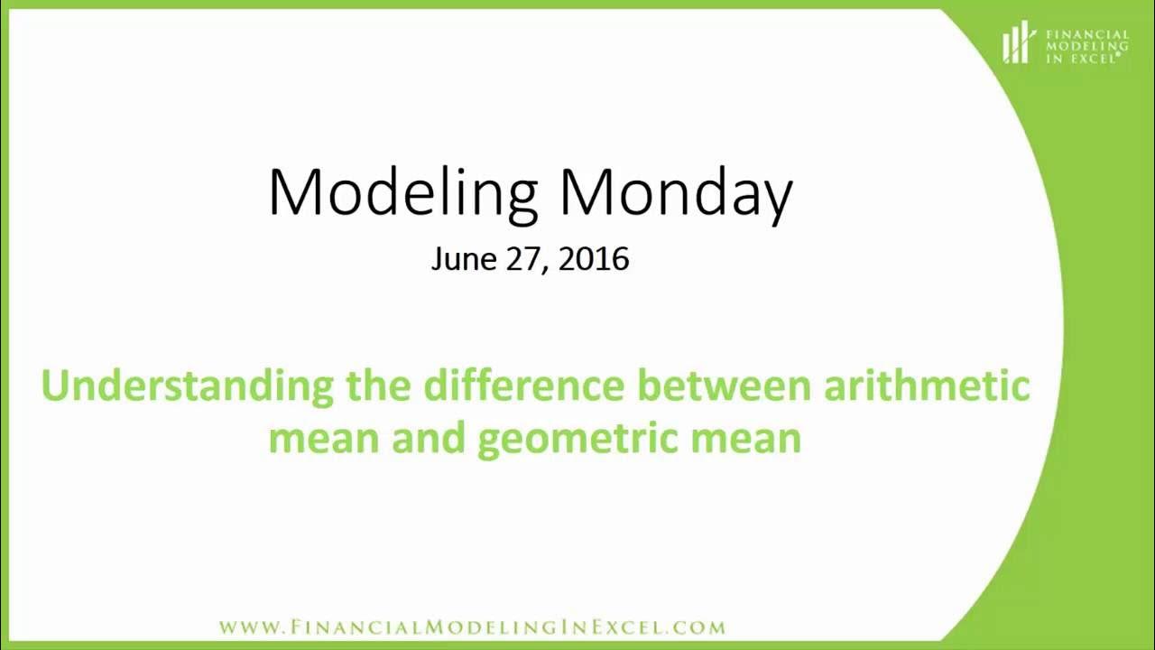 ExcelModeling's tweet card. Tutorial - Calculating Arithmetic and Geometric Means - Financial...