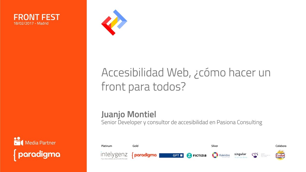 codeinvaders's tweet card. Accesibilidad Web - Juanjo Montiel. FrontFest 2.017
