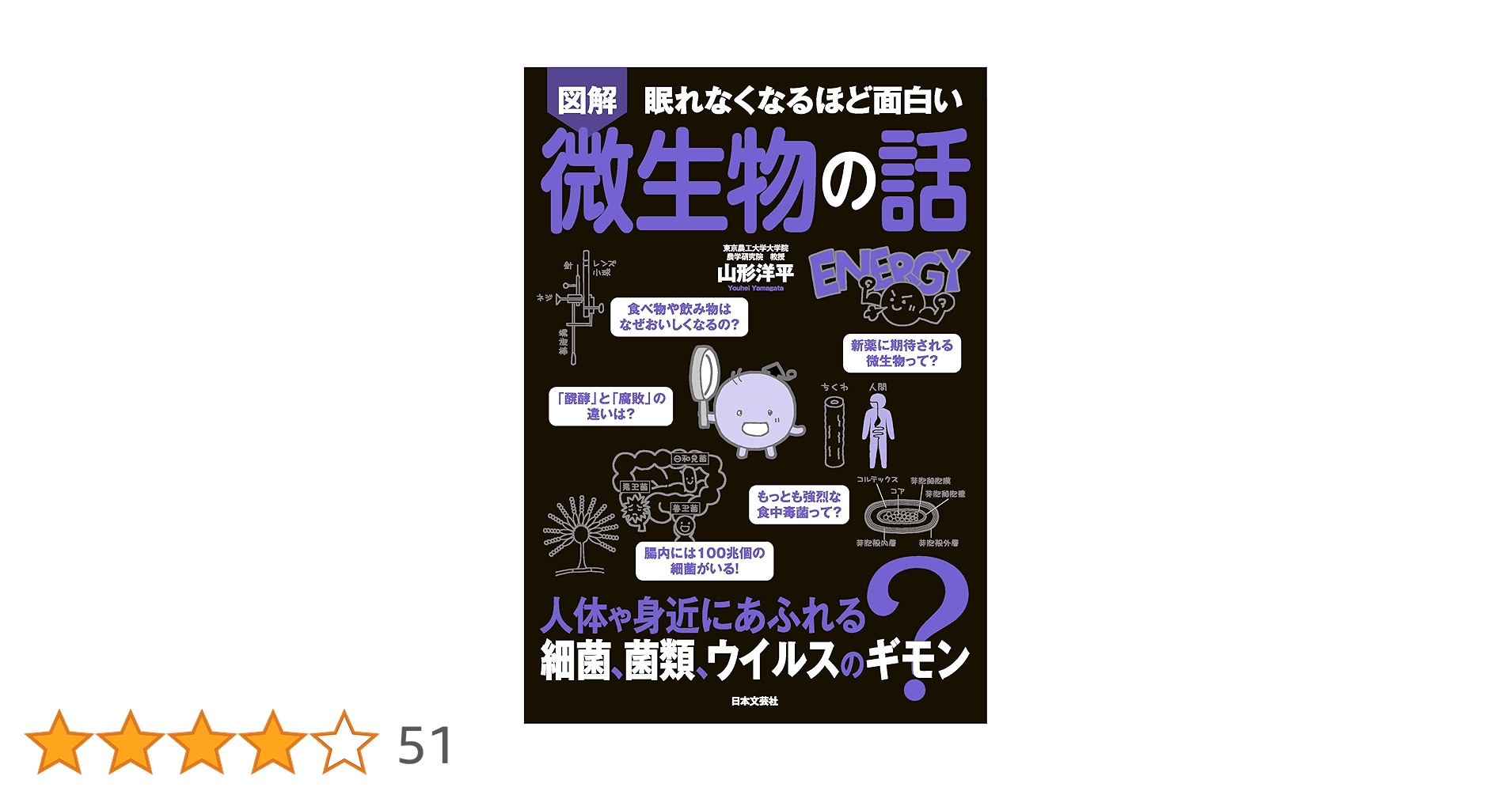 TechnologyBook8's tweet card. 【「微生物」は私たちの身の回りにあふれている！】 ウイルス、細菌（バクテリア）、菌類（酵母、カビ、キノコ等）など、とても小さく顕微鏡でなければ見えないけれど、私たちの生活のさまざまに関係、影響している。 「ウイルスの正体は？」 「毎日のように口にする味噌、醤油、酢などの調味料、またビール、ワイン、日本酒をつくる発酵とは？」 「私たちのお腹の中に棲む数百種類100兆個もの細菌の役割は？」...
