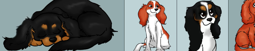 prog's tweet card. These collections are based on our rescue dogs and are all beautiful King Charles Cavaliers
