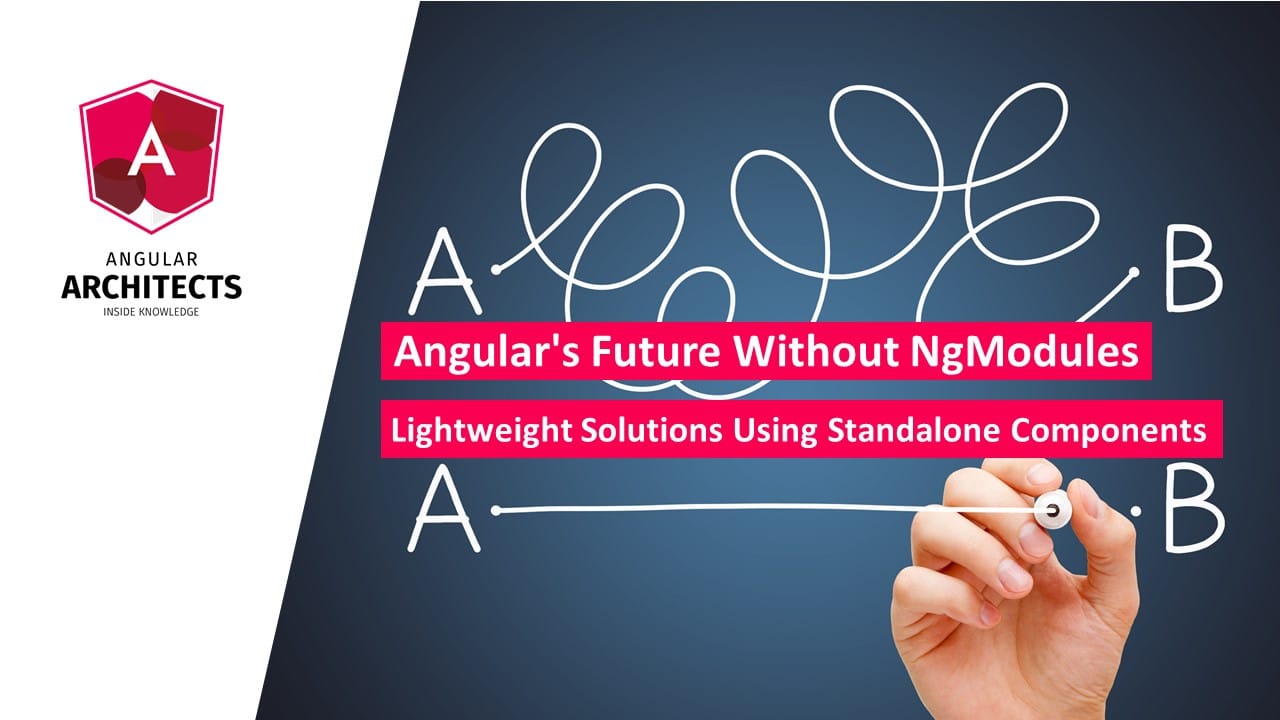AngularExcerpts's tweet card. Standalone Components make the future of Angular applications more lightweight. We don't need NgModules anymore. Instead, we just use EcmaScript modules.