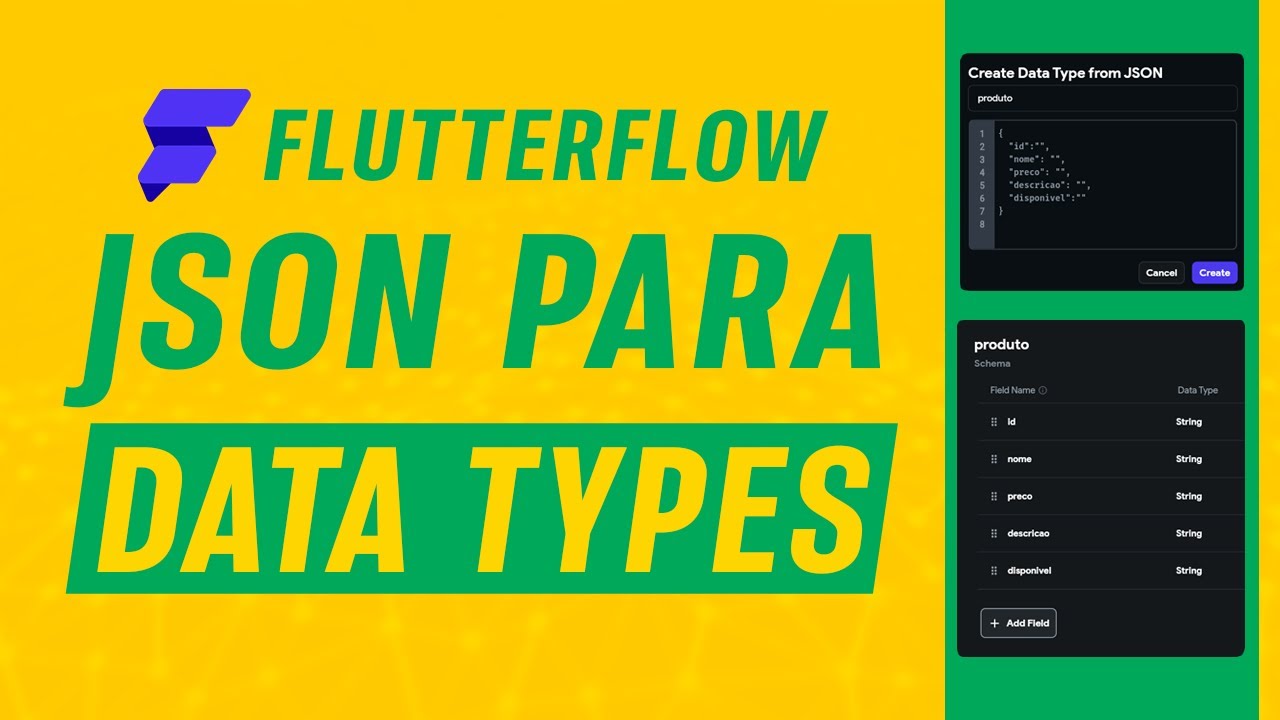 flutterflowbr's tweet card. Crie DataType a Partir de Estruturas Json - Novo Recurso no Flutter...