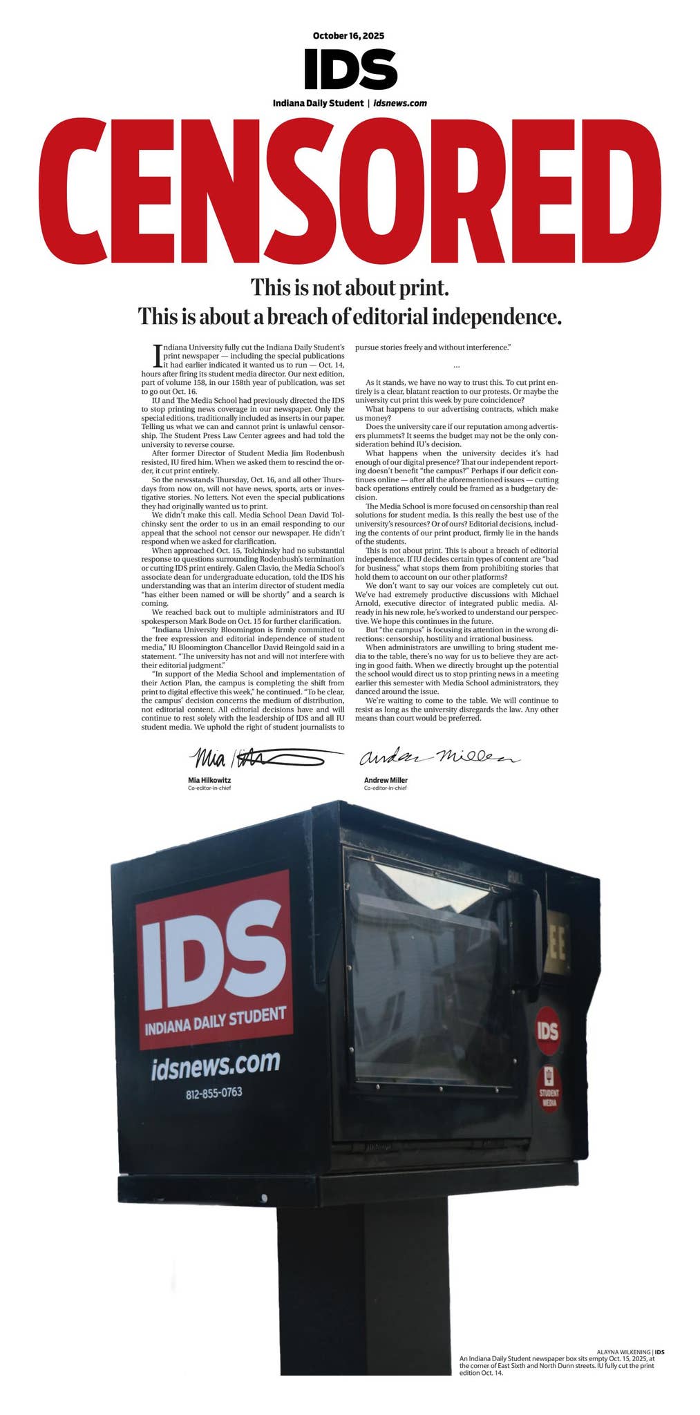 idsnews's tweet card. Indiana Daily Student Homecoming eEdition - Thursday, Oct. 16, 2025