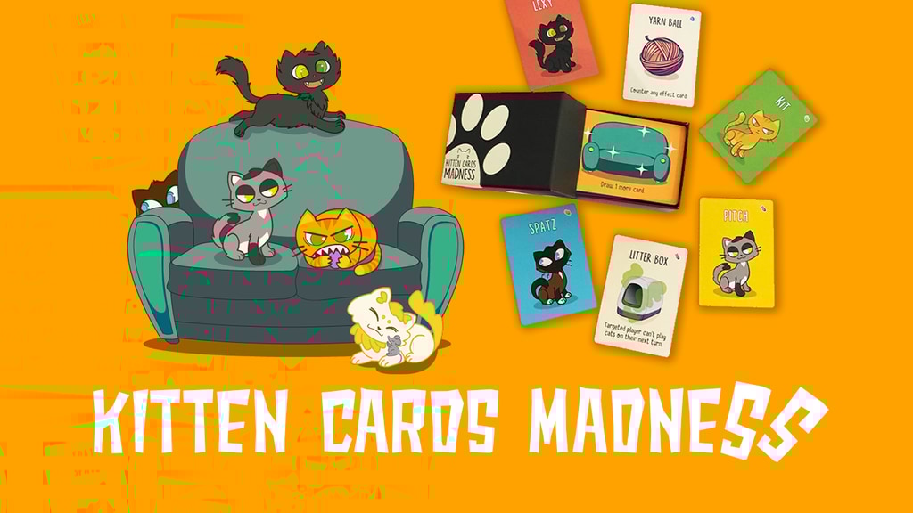 codeKonami's tweet card. The crazy cats card game where 2-6 players fight to get their cats on the precious couch!
