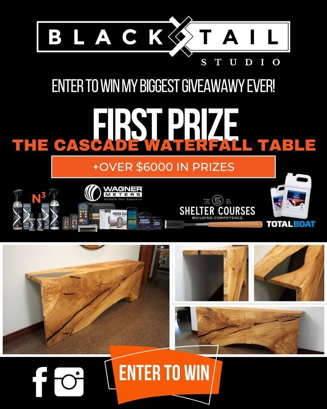 infosecnerd27's tweet card. Enter now to win the Blacktail Studio Cascade Waterfall Table + Over $6000 in prizes!