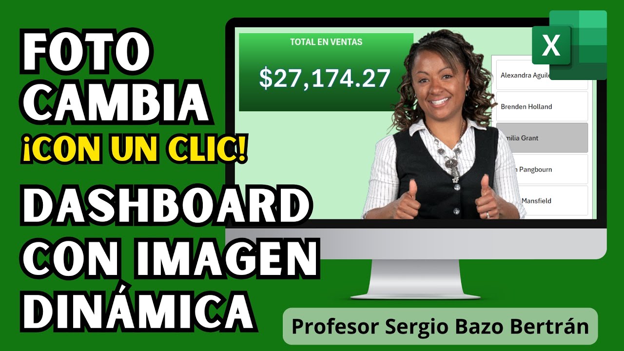 ProfeSergioBazo's tweet card. ¡Increíble! Cambia la foto del vendedor en tu dashboard de Excel con...