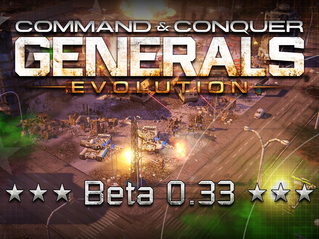 ModDB's tweet card. Generals Evolution 0.33 is released, check this out! New units, structures, upgrades and abilities! Reworked balance, AI and more!