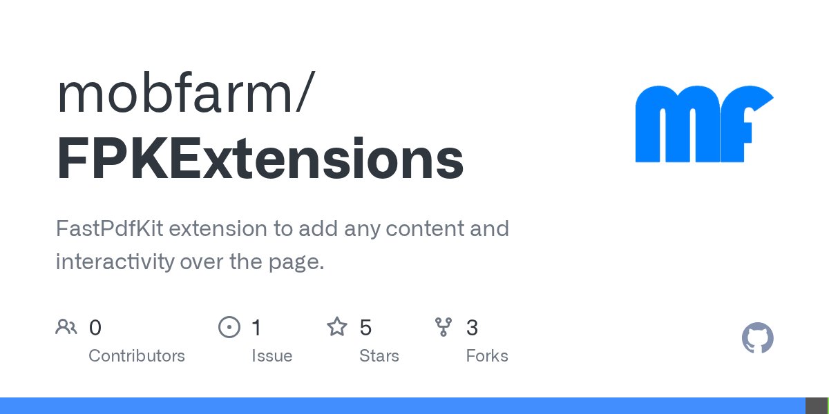 FastPdfKit's tweet card. FastPdfKit extension to add any content and interactivity over the page. - mobfarm/FPKExtensions
