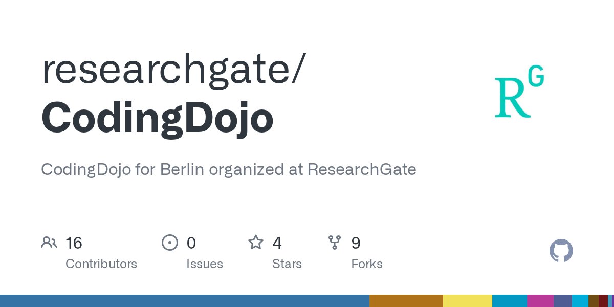 CodingDojoBer's tweet card. CodingDojo for Berlin organized at ResearchGate. Contribute to researchgate/CodingDojo development by creating an account on GitHub.