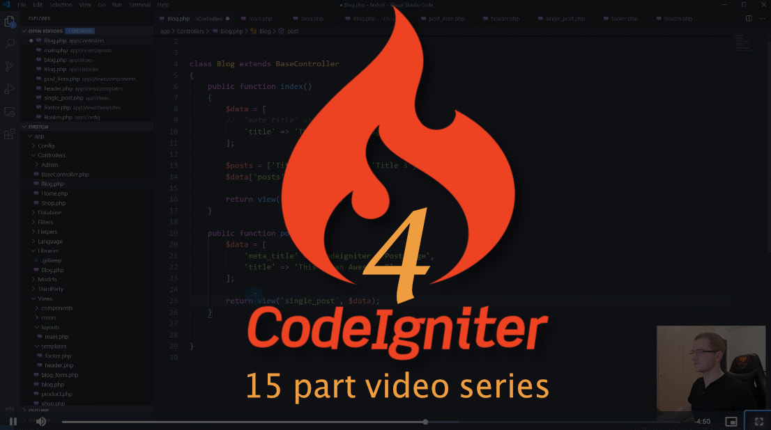 WebLibraryInfo's tweet card. This video series is for anyone that wants to learn a good light-weight PHP framework. Or possibly you might want to upgrade your skills from CodeIgniter 3 to CodeIgniter 4.