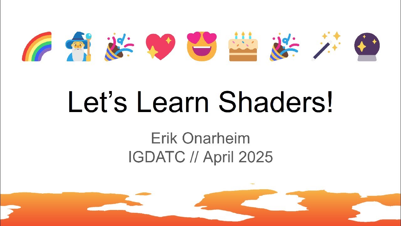 ErikOnarheim's tweet card. Let's Learn Shaders!